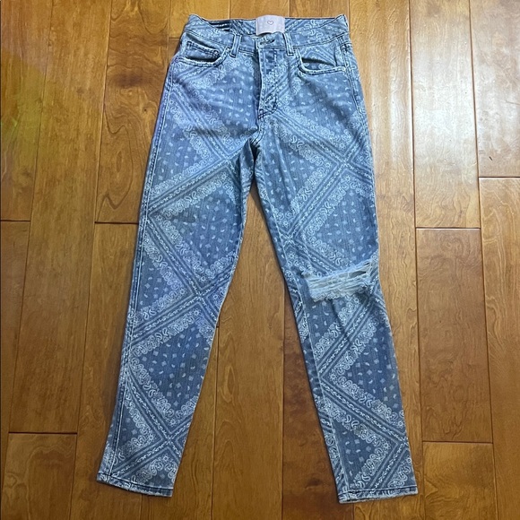 REVICE Denim - Revice La La Land Jeans Blue Bandana Print Distressed Skinny USA Premium Denim